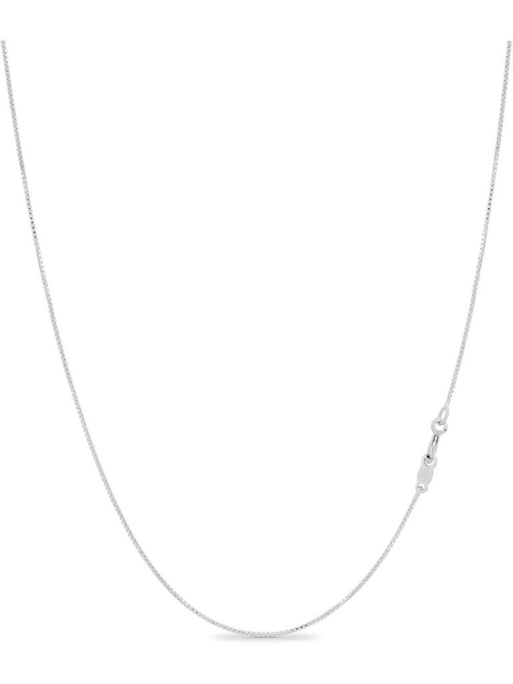 925 Sterling Silver Box Chain Necklace for Women - Delicate 0.7mm Jewelry